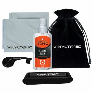 Vinyl Tonic Vinyl Record Cleaning Kit (velvet brush/bristle brush/microfibre cloths/cleaning solution/draw string bag)