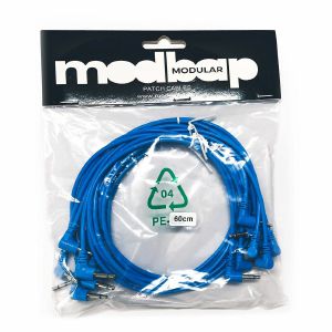 Modbap Modular 60cm Right Angle Patch Cables (blue, pack of 8)