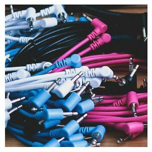 Modbap Modular 60cm Right Angle Patch Cables (blue/pink/black/white, pack of 8)