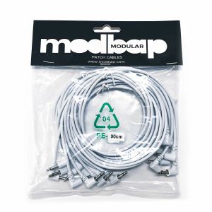 Modbap Modular 90cm Right Angle Patch Cables (white, pack of 8)