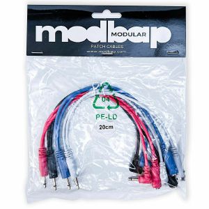 Modbap Modular Divvy 8" Split Patch Cables (20cm, pack of 4, pink/blue/black/white)