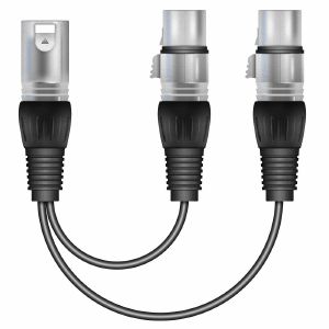 SoundLAB 1x XLR Male To 2x XLR Female Splitter Cable (black, 15cm)