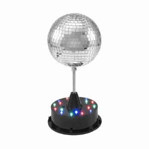 Eurolite Rotating Desktop Mirror Ball With LED Lighting (13cm)