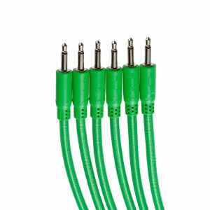 Synth Cables Braided 3.5mm Mono TS Male Patch Cables (green/30cm/pack of 6)
