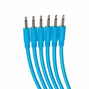 Synth Cables Braided 3.5mm Mono TS Male Patch Cables (blue/90cm/pack of 6)
