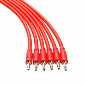 Synth Cables Braided 3.5mm Mono TS Male Patch Cables (red/90cm/pack of 6)