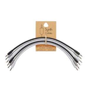 Synth Cables Braided 3.5mm Mono TS Male Patch Cables (mixed colour pack/90cm/pack of 6)