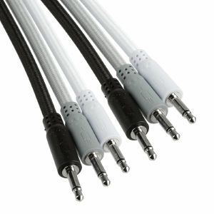 Synth Cables Braided 3.5mm Mono TS Male Patch Cables (mixed colour pack/90cm/pack of 6)