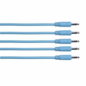 Synth Cables PVC 3.5mm Mono TS Male Patch Cables (blue/30cm/pack of 5)