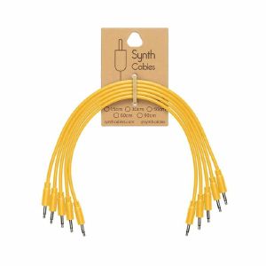 Synth Cables PVC 3.5mm Mono TS Male Patch Cables (orange/60cm/pack of 5)