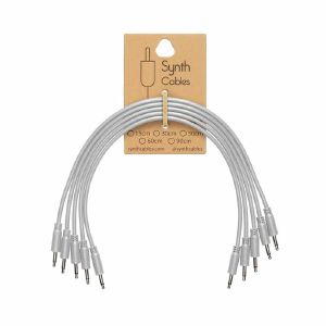 Synth Cables PVC 3.5mm Mono TS Male Patch Cables (cool grey/90cm/pack of 5)