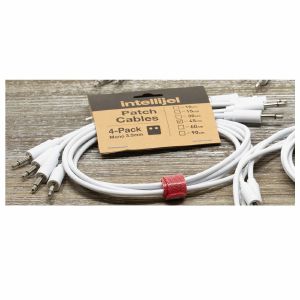Intellijel 45cm Mono 3.5mm Synth Module Patch Cables (white, pack of 4)