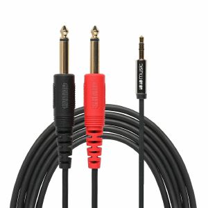 1010 Music 3.5mm Male Stereo TRS To 2x 6.35mm Male Mono TS Breakout Cable (pack of 3, 1.4m)