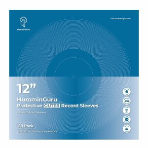 HumminGuru 12" Vinyl Record Crystal Clear Protective Outer Sleeves (pack of 50)