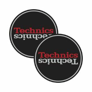 Technics Duplex 2 12" Vinyl Record Slipmats (pair, black/silver/red) (B-STOCK)