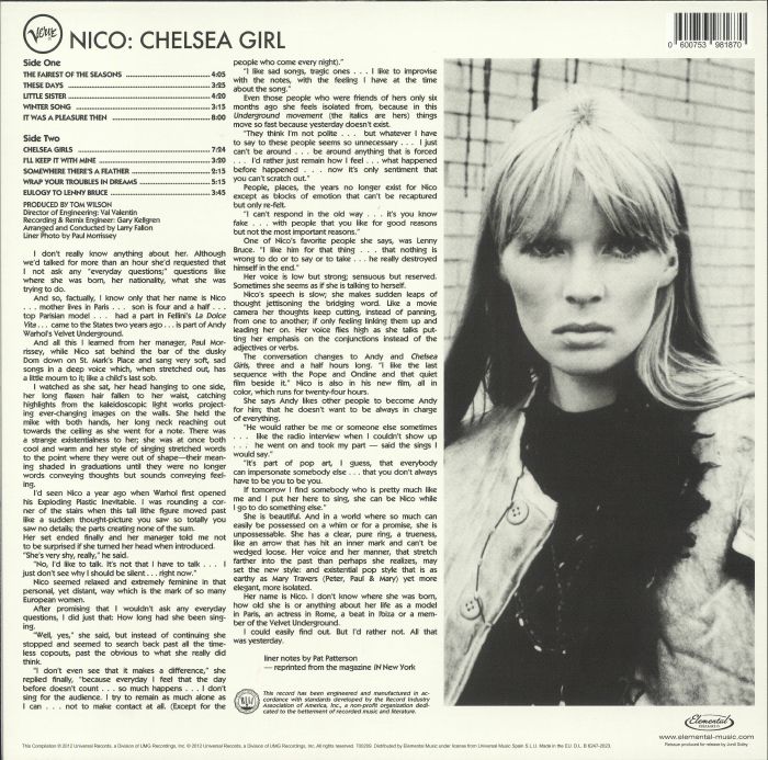 NICO - Chelsea Girl (reissue)