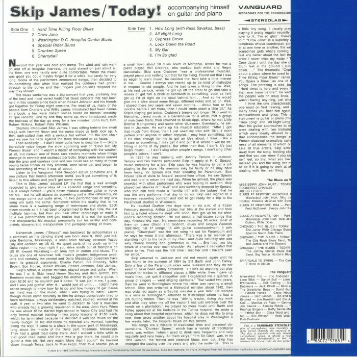 JAMES, Skip - Today! (Bluesville Acoustic Sounds Series)