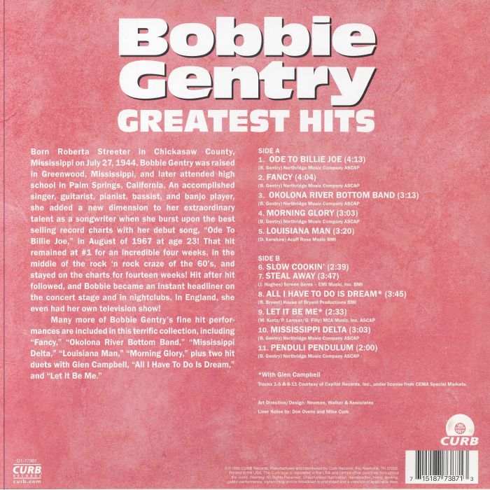 Bobbie GENTRY - Greatest Hits Vinyl at Juno Records.