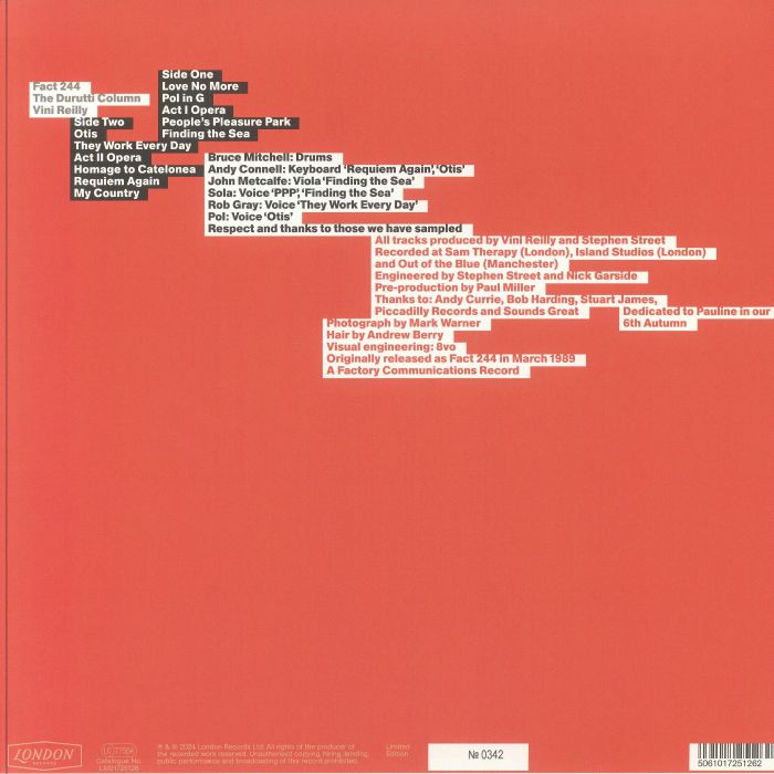DURUTTI COLUMN, The - Vini Reilly (35th Anniversary Edition) (Record Store Day RSD 2024)