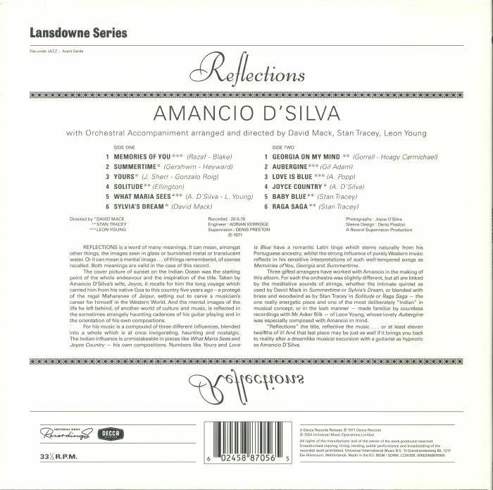 D'SILVA, Amancio - Reflections (Record Store Day RSD 2024)