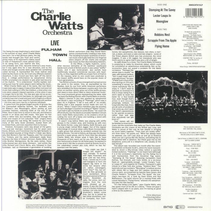 WATTS, Charlie - The Charlie Watts Orchestra: Live At Fulham Town Hall (Record Store Day RSD 2024)