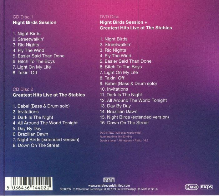 SHAKATAK - The Night Birds Session & Greatest Hits Live At The Stables