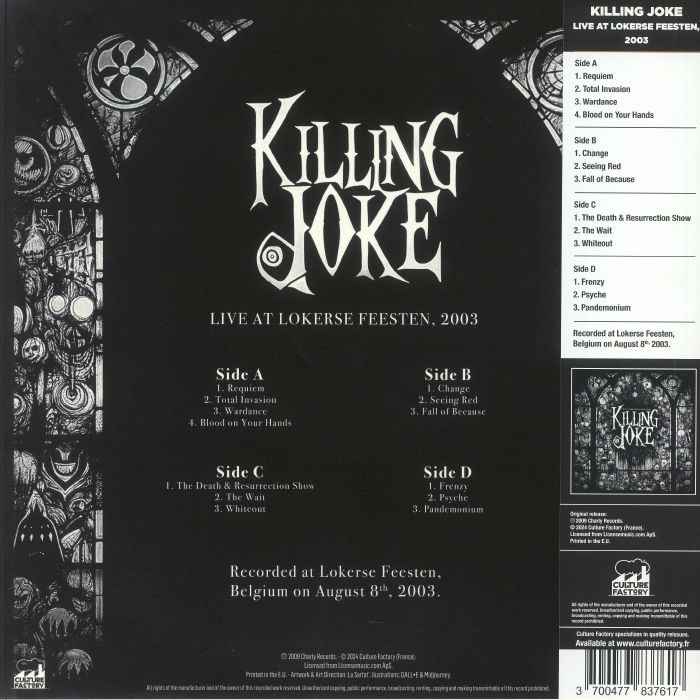 KILLING JOKE - Live At Lokerse Feesten 2003 (Record Store Day RSD 2024)