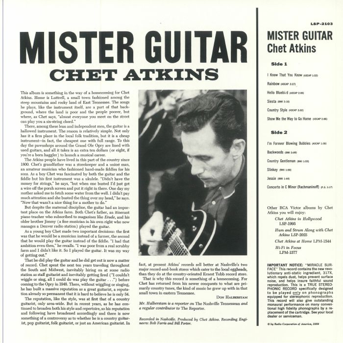 Chet ATKINS - Mister Guitar (remastered)