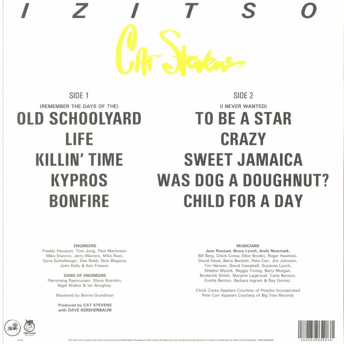 YUSUF/CAT STEVENS - Izitso (reissue) (Record Store Day RSD 2024)