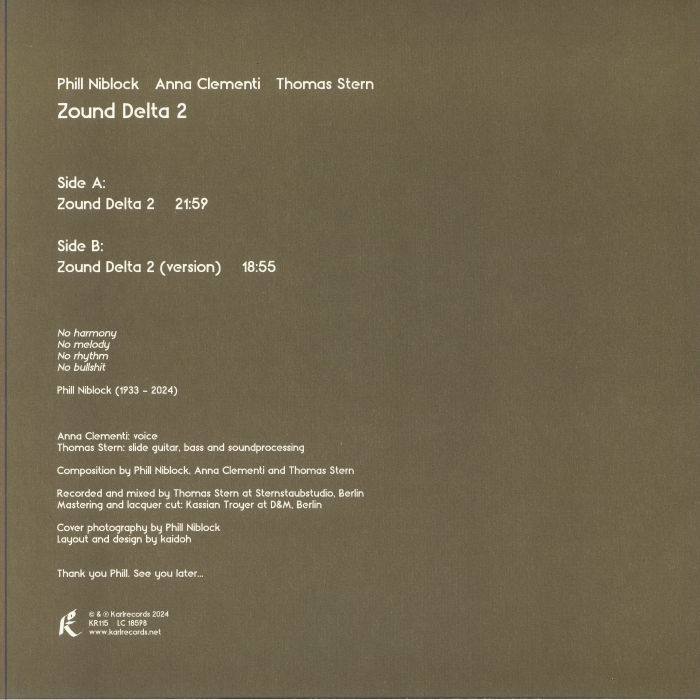 NIBLOCK, Phill/ANNA CLEMENTI/THOMAS STERN - Zound Delta 2