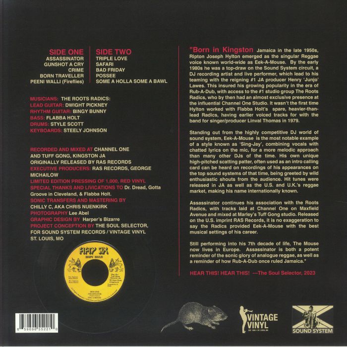EEK A MOUSE feat THE ROOTS RADICS - Assassinator (Record Store Day RSD 2024)