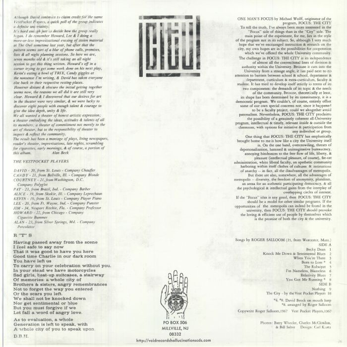 SALLOOM, Roger/THE VEST POCKET PLAYERS - The City In An Owl's Eye