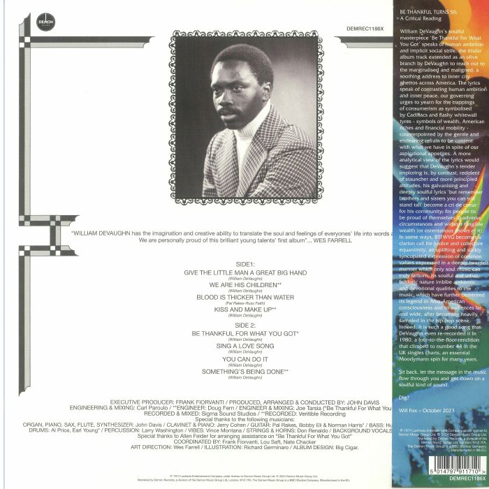 DeVAUGHN, William - Be Thankful For What You Got (50th Anniversary Edition)