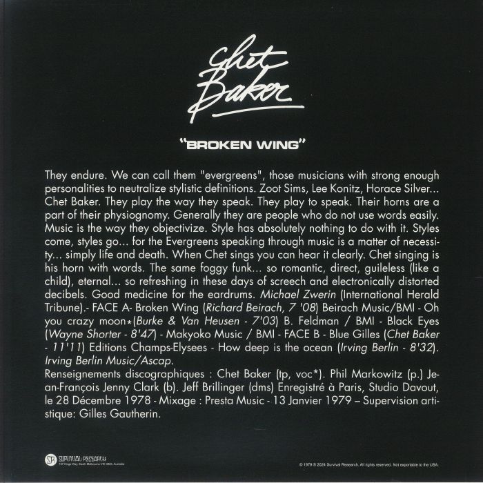 BAKER, Chet - Broken Wing (reissue)