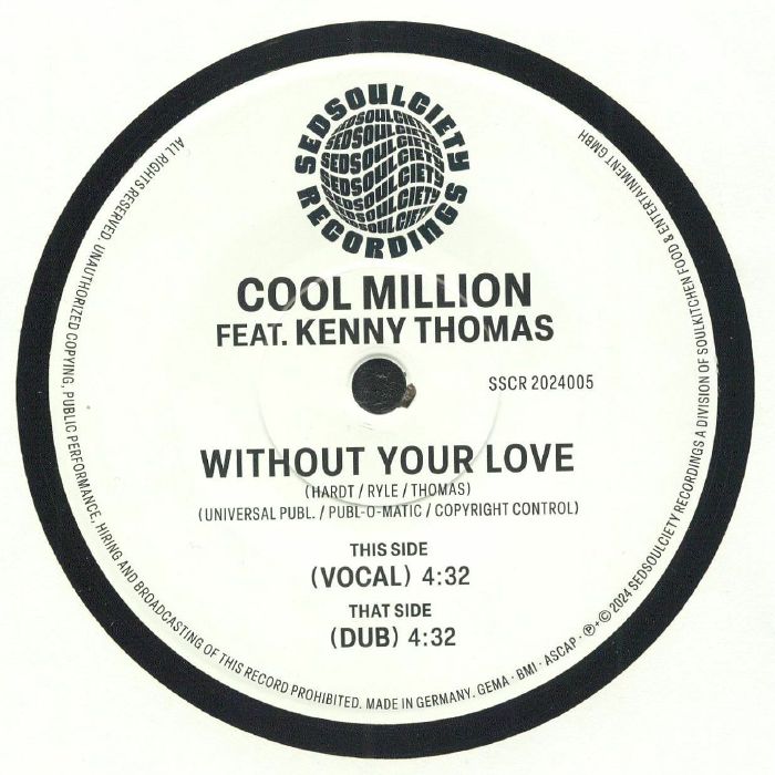Cool Million, Kenny Thomas / Without Your Love Cool Million, Kenny Thomas / Without Your Love