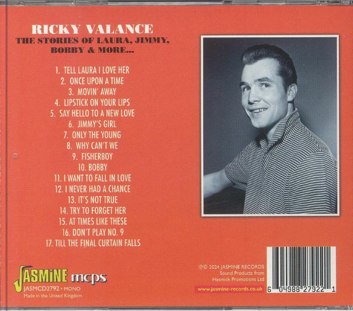 VALANCE, Ricky - The Stories Of Laura Jimmy Bobby & More: The Singles 1960-1962