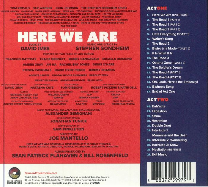 Stephen SONDHEIM/VARIOUS - Here We Are: Original Cast Recording (Soundtrack)