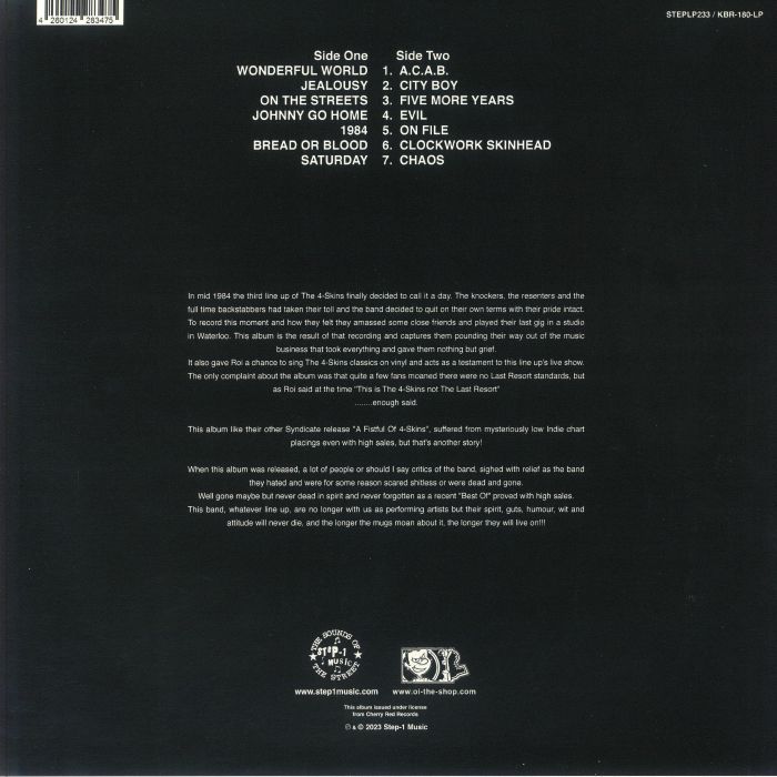 The 4 SKINS - From Chaos To 1984 (The 4 Skins Live) Vinyl at Juno Records.