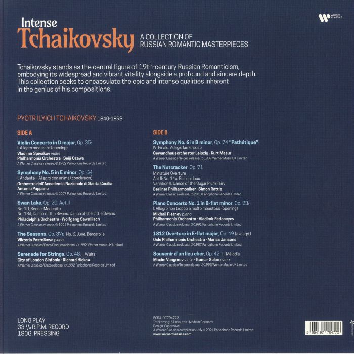 Pyotr Ilyich TCHAIKOVSKY/VARIOUS - Intense Tchaikovsky: A Collection Of Russian Romantic Masterpieces