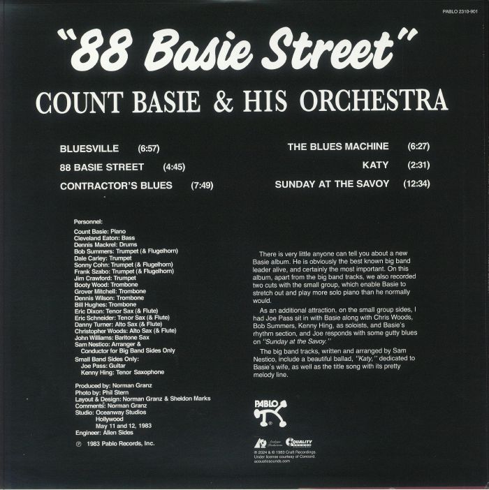 BASIE, Count & HIS ORCHESTRA - 88 Basie Street (reissue)
