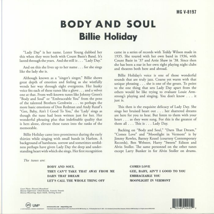 HOLIDAY, Billie - Body & Soul (reissue)