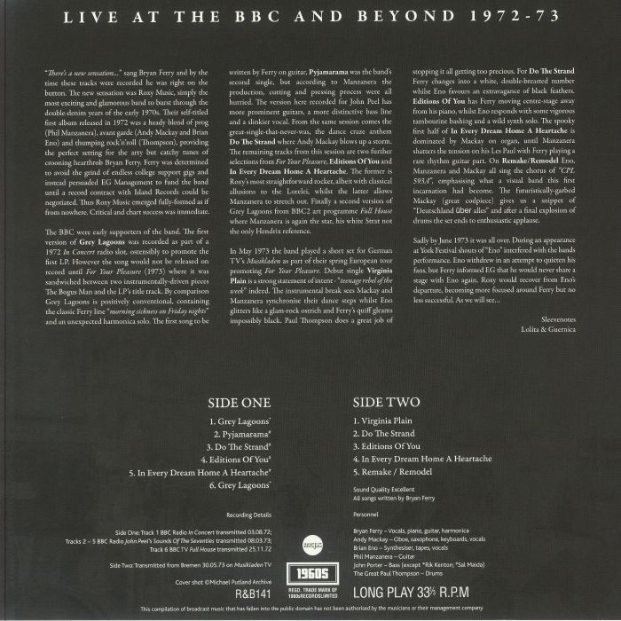 ROXY MUSIC - Live At The BBC & Beyond 1972-73