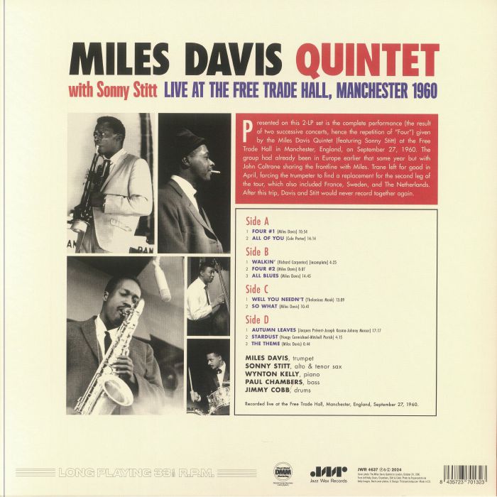 Miles DAVIS QUINTET With SONNY STITT Live At The Free Trade Hall