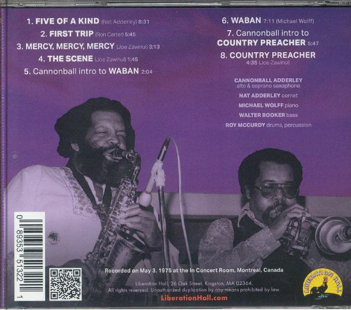 CANNONBALL ADDERLEY QUINTET, The - Live In Montreal May 1975 (reissue)