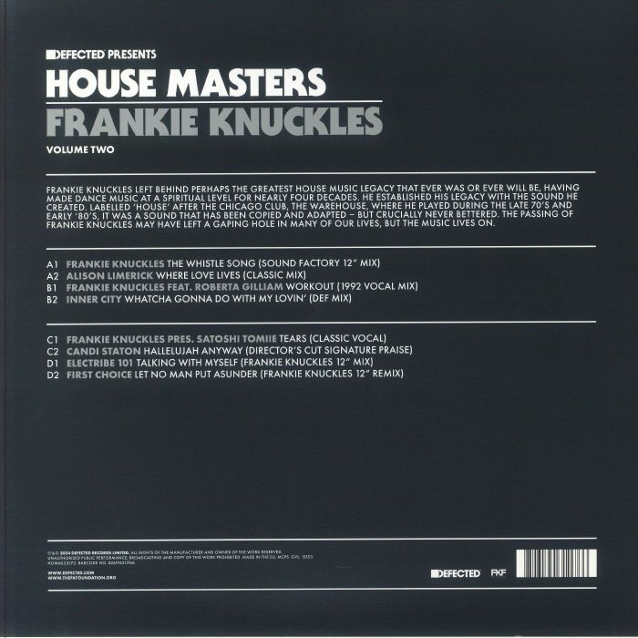 KNUCKLES, Frankie/VARIOUS - House Masters: Frankie Knuckles Volume Two