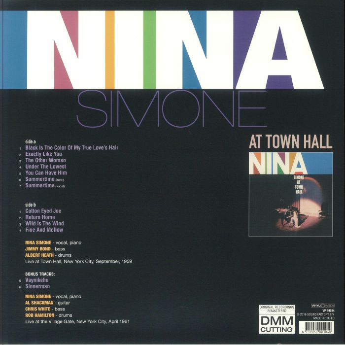 SIMONE, Nina - At Town Hall + Bonus Tracks (reissue)