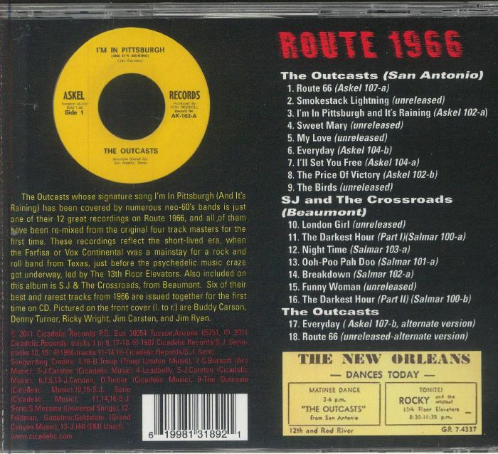 OUTCASTS, The/SJ & THE CROSSROADS - Route 1966