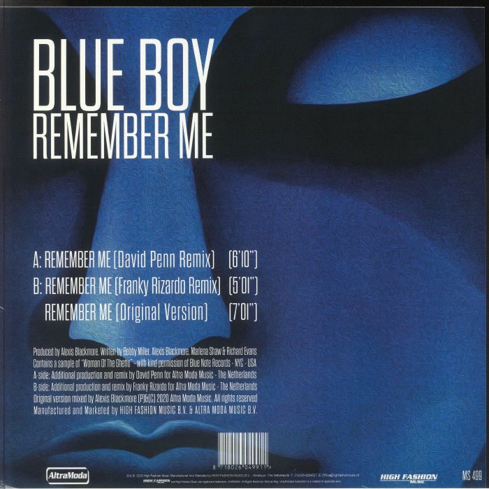 BLUE BOY Remember Me (Remixes) Vinyl at Juno Records.