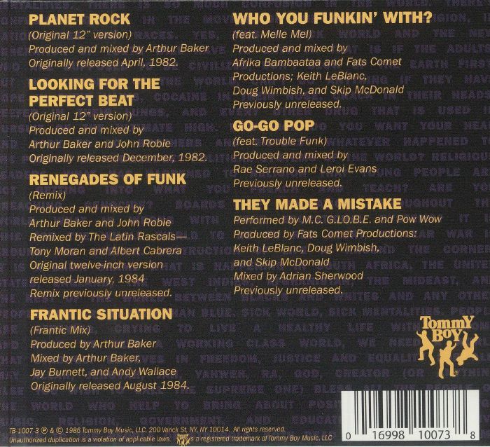 AFRIKA BAMBAATAA & SOULSONIC FORCE - Planet Rock: The Album (reissue)