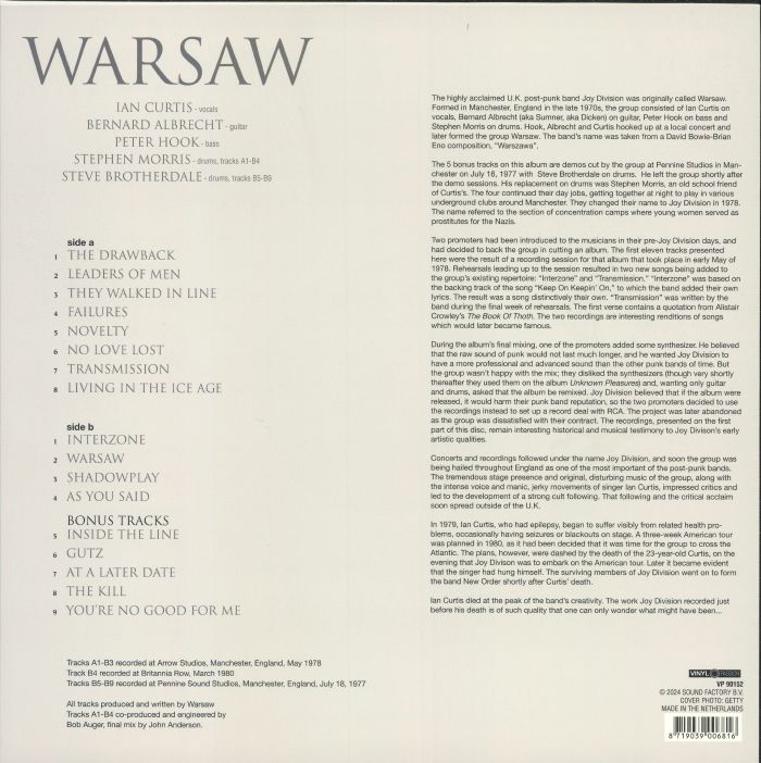 WARSAW aka JOY DIVISION - Warsaw (reissue)
